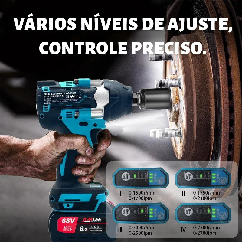 Vários níveis de ajuste com controle preciso de rotação e impactos por minuto